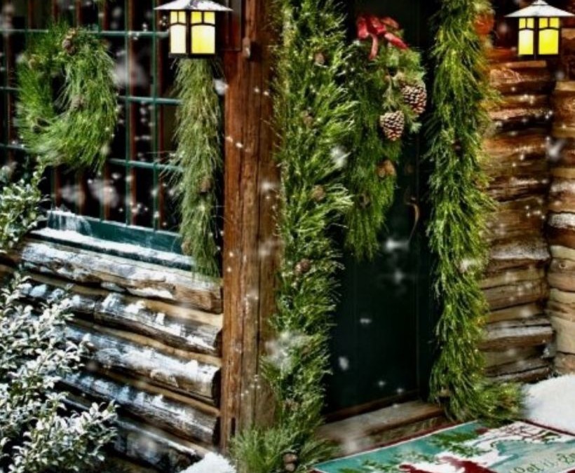Ideas how to make comfortable rustic outdoor christmas décoration 05