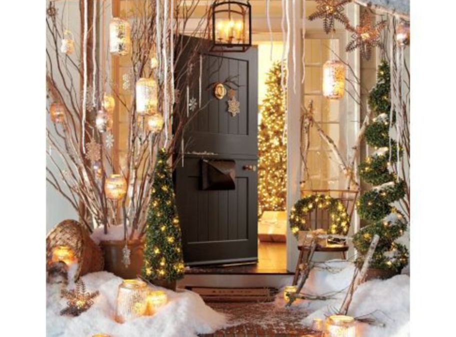 Ideas how to make comfortable rustic outdoor christmas décoration 08