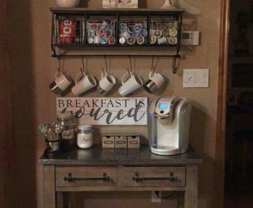 Fantastic home coffee bar design ideas you may try (12)