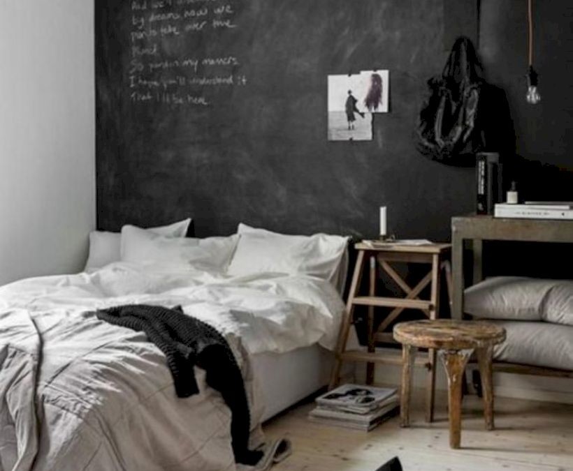 Modern tiny bedroom with black and white designs ideas for small spaces 25