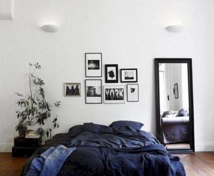 Modern tiny bedroom with black and white designs ideas for small spaces 34