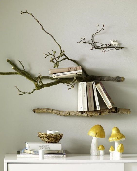 Wall-mounted-shelves-made-of-branches-are-a-cool-and-chic-idea-to-rock-in-your-home-no-special-decor-is-needed