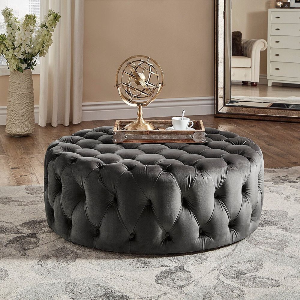 Modern-round-linen-tufted-cocktail-coffee-table-ottoman